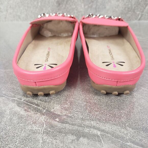 Isaac Mizrahi Live Chain Loafer Womens 7 Medium Pink Square Moc Toe Shoes - Picture 6 of 12